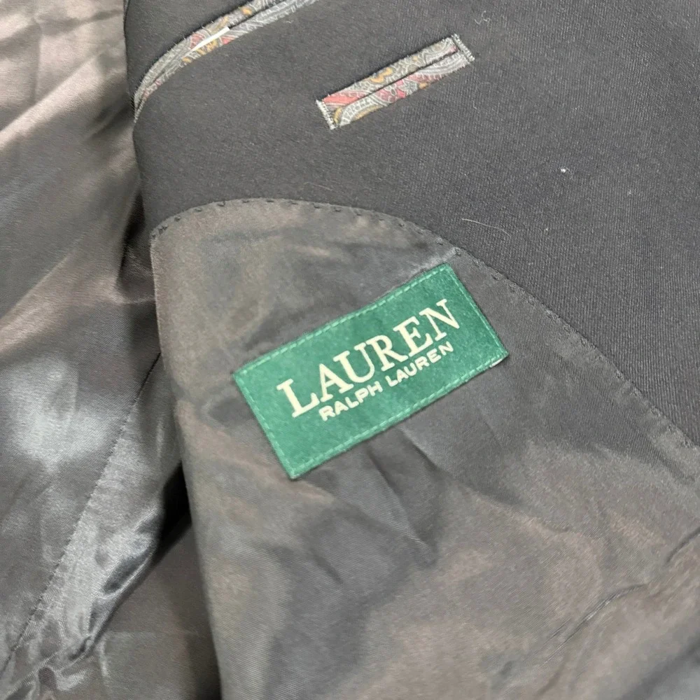 Lauren Ralph Lauren Mens 40R Black 100% Wool 2-Button Blazer Sport Coat 16390